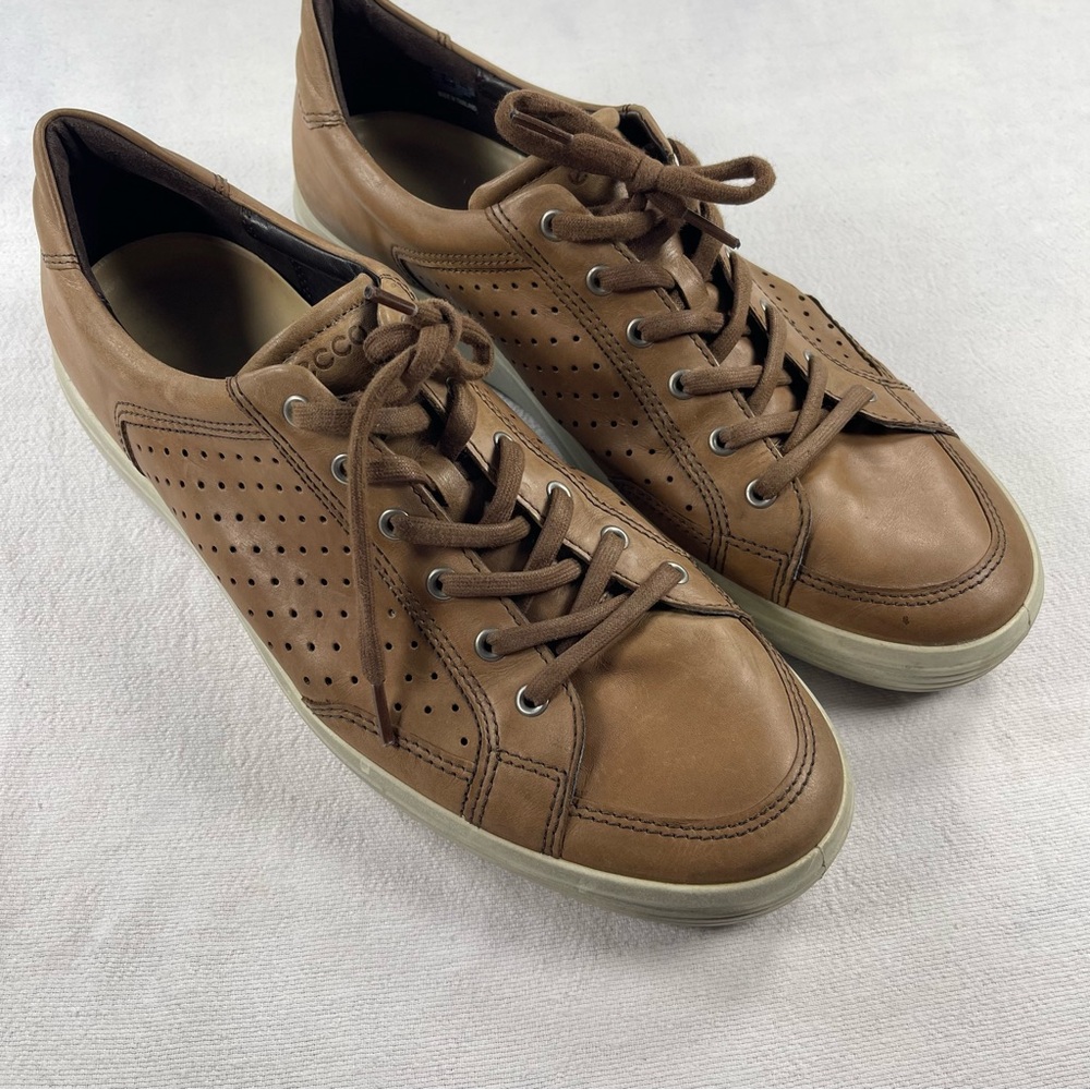 ECCO Men's Casual Leather Sneaker in Brown size US 18 EU 50